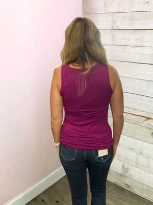 "Move On" Criss Cross Tank- Magenta