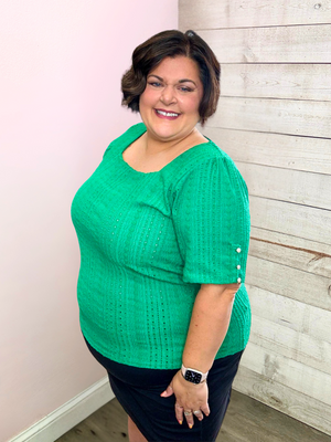"Lucky Charm" Green Cutout Top