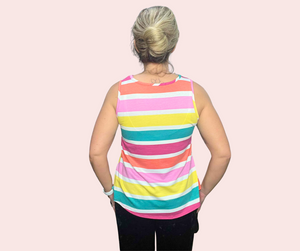 "Made Me Smile" Striped Tank Top- Multicolor