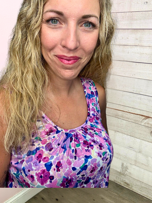 "Garden Party" Purple Floral Top
