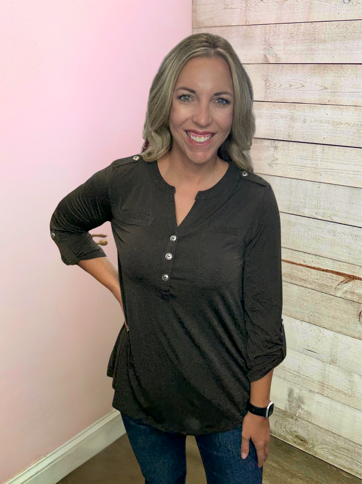 "Harvest Hues" Solid Brown Luxe Lizzy Top