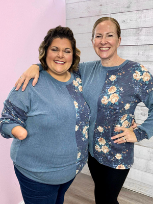 "Wildflower" Floral Contrast Top