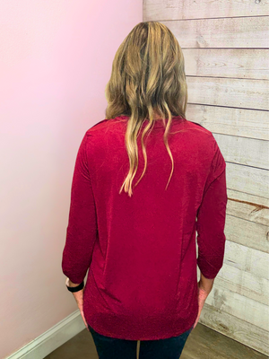 "Harvest Hues" Solid Red Luxe Lizzy Top
