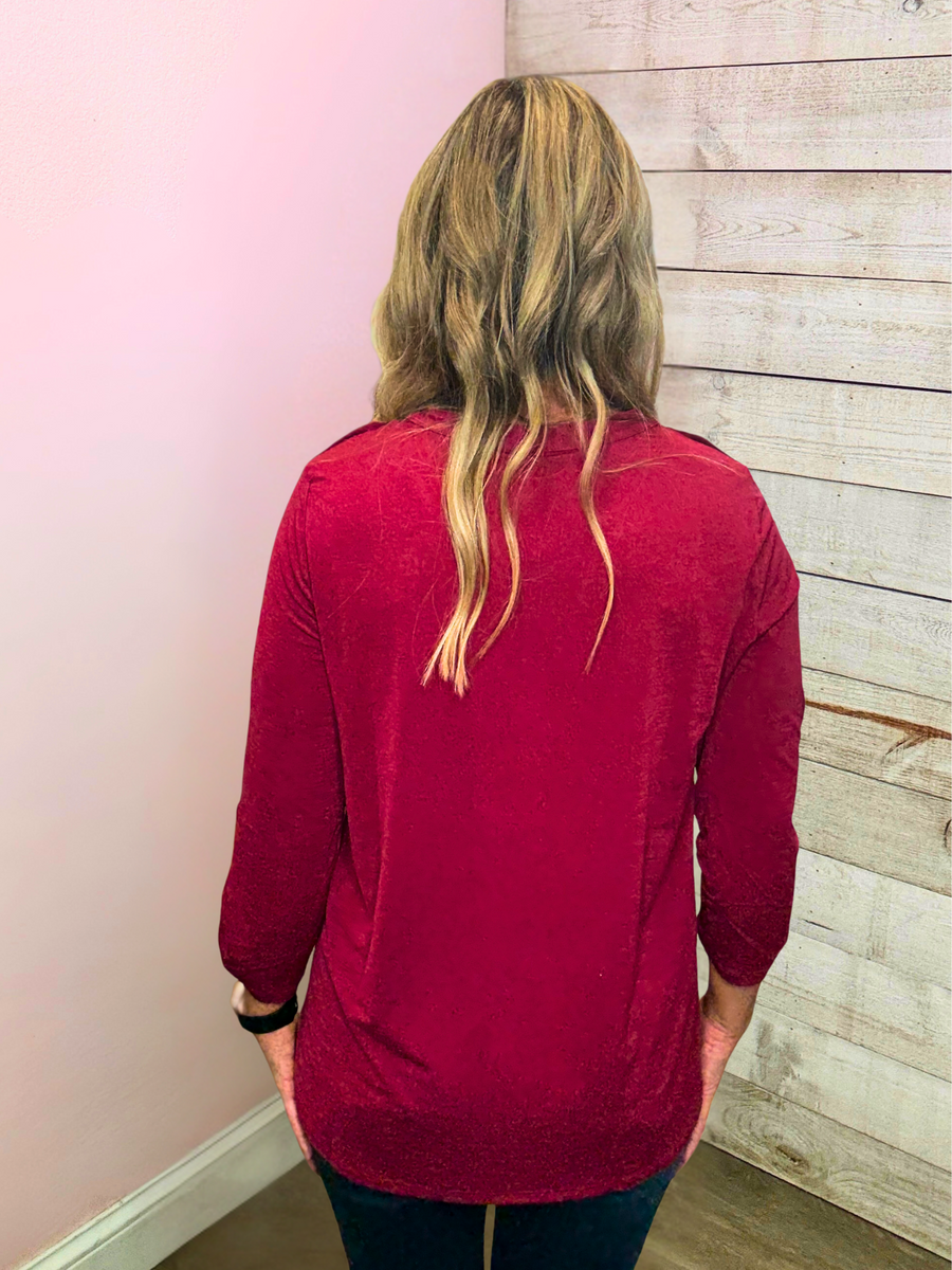 "Harvest Hues" Solid Red Luxe Lizzy Top