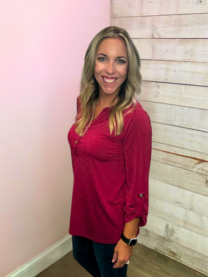 "Harvest Hues" Solid Red Luxe Lizzy Top