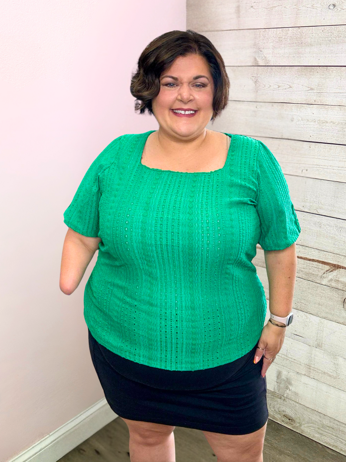 "Lucky Charm" Green Cutout Top