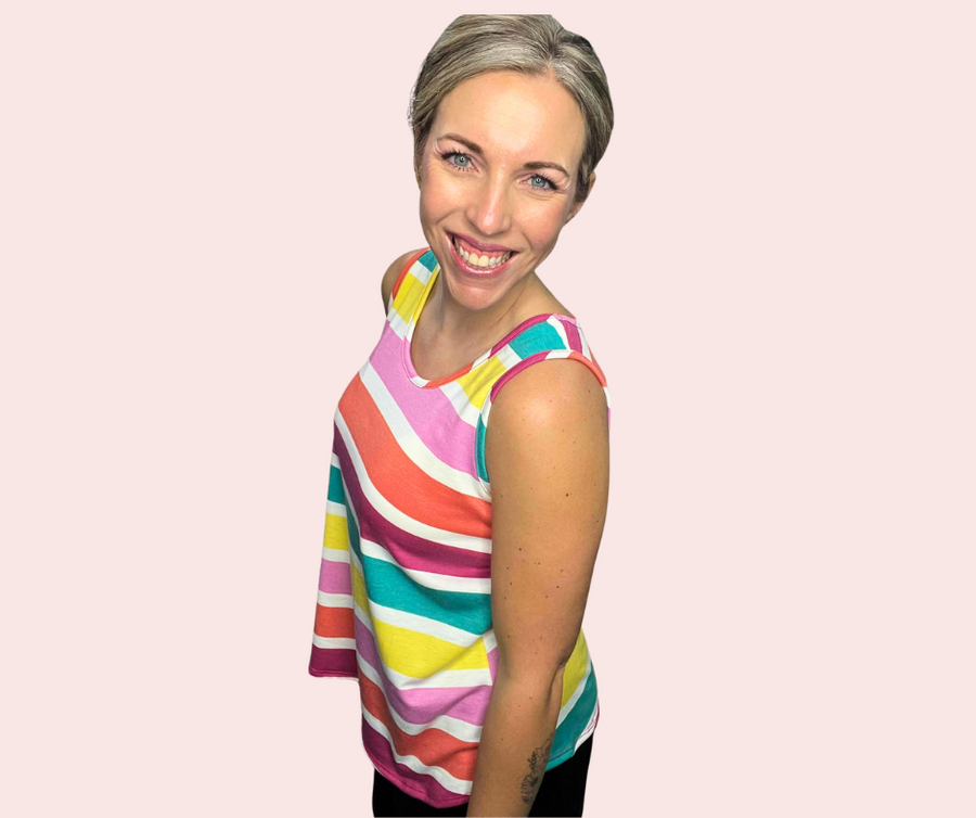 "Made Me Smile" Striped Tank Top- Multicolor