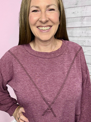 "Love Finds You" Plum Sweatshirt w/Pockets