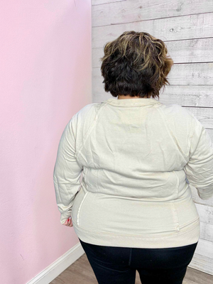 "All Set To Go" French Terry Top- Taupe