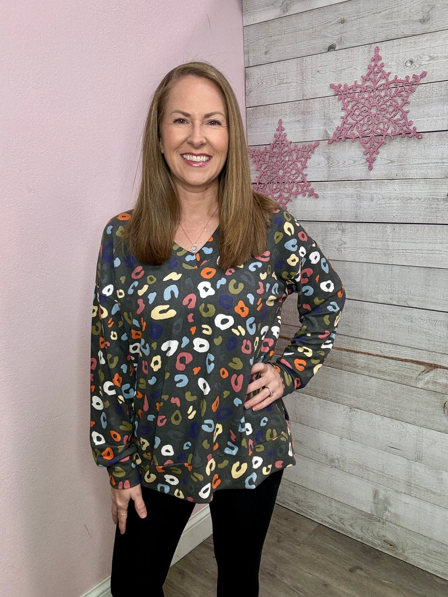 BF "Get After It" Multi-Color Animal Print Top