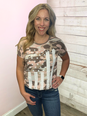 "American Charm" Pink Camo Top