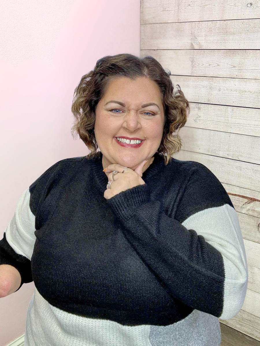 "Nestled In Love" Colorblock Sweater- Black