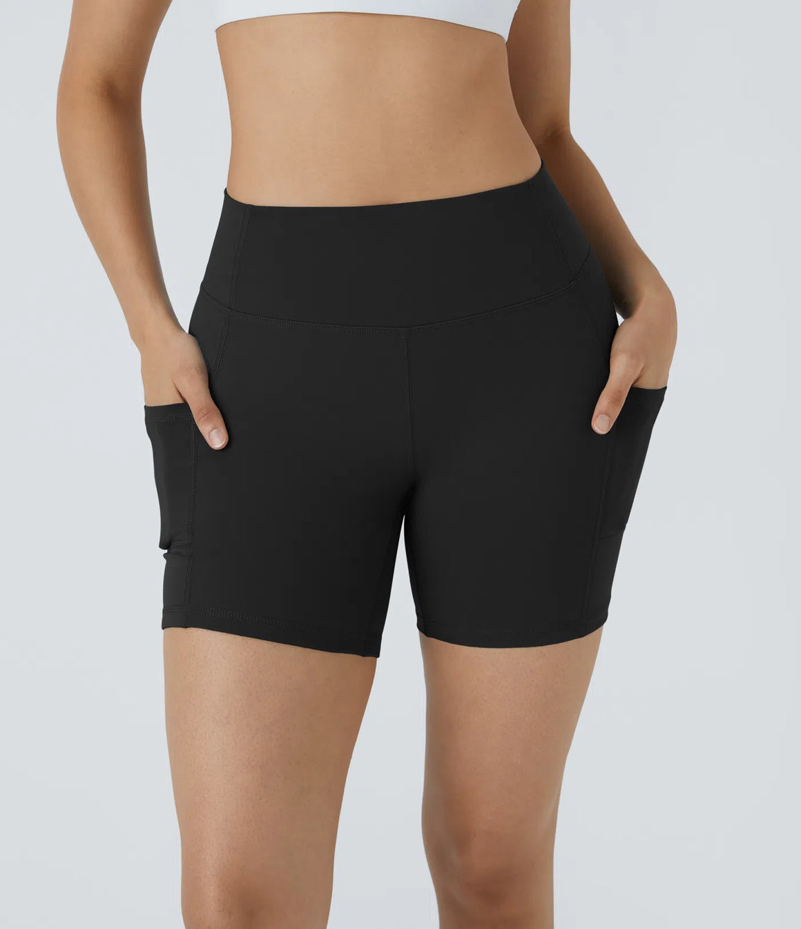 "Get Moving" Black Biker Shorts