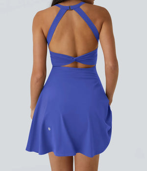 "Take It Easy" Halara Backless Blue Dress