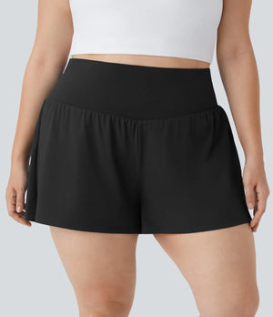 "Lake Days" Yoga Shorts- Black