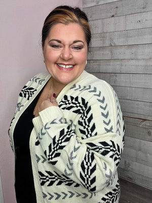 "A Great Start" Aztec Print Cardigan