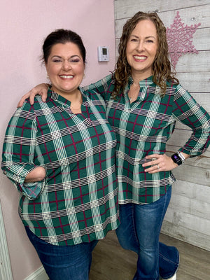 "Christmas Party" Red/Green Gabby Top