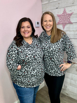 BF "Let Loose" Pink/Grey Animal Print Top