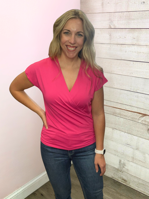 Halara "Pretty Moment" Crossover Top- Pink