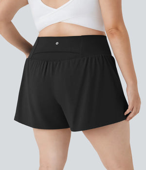 "Lake Days" Yoga Shorts- Black