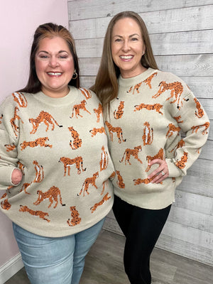 "Ready For An Adventure" Cheetah Print Sweater