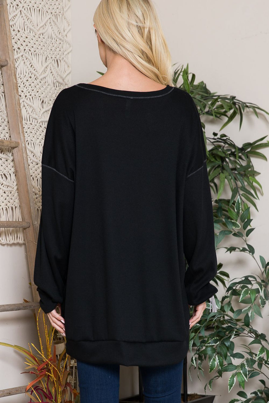 PF "Cozy Touch" Thermal Tunic Top- Black