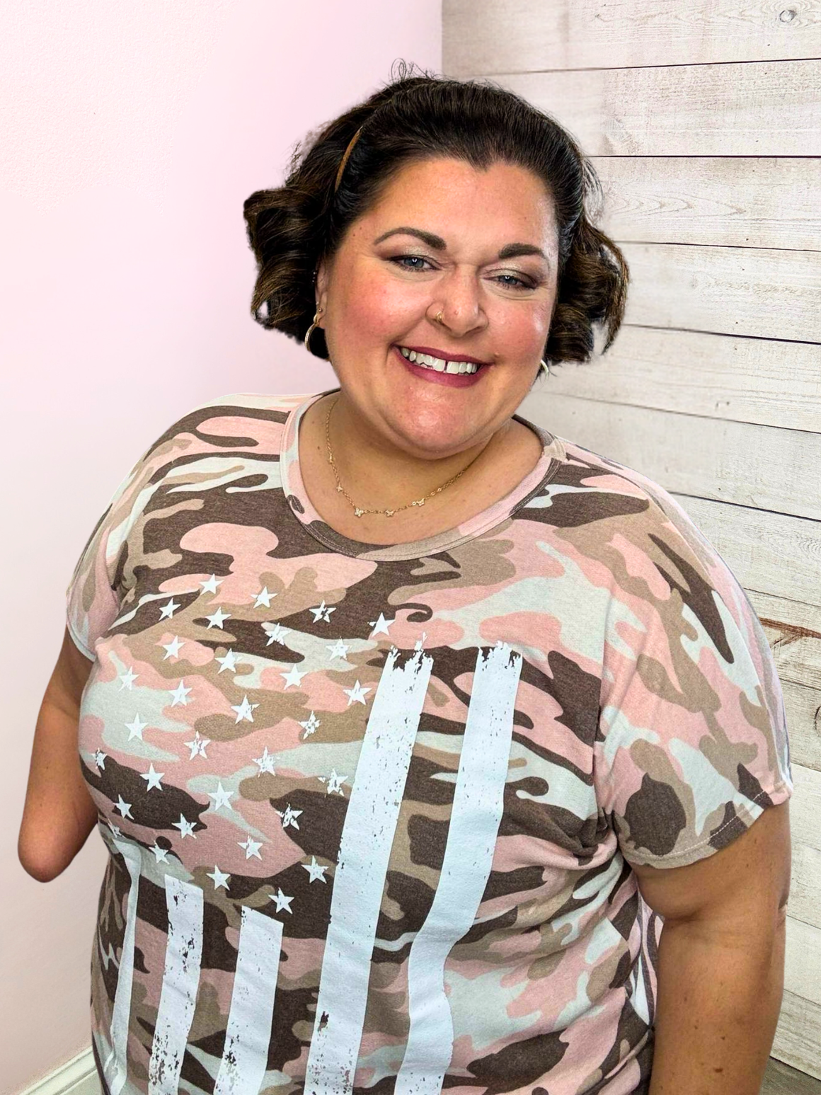 "American Charm" Pink Camo Top