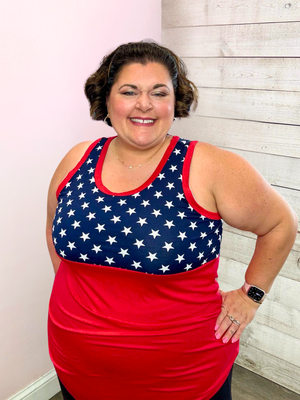 "Reach For The Stars" Red, White and Blue Tank