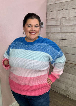 "Change It Up" Multi Color Stripe Sweater
