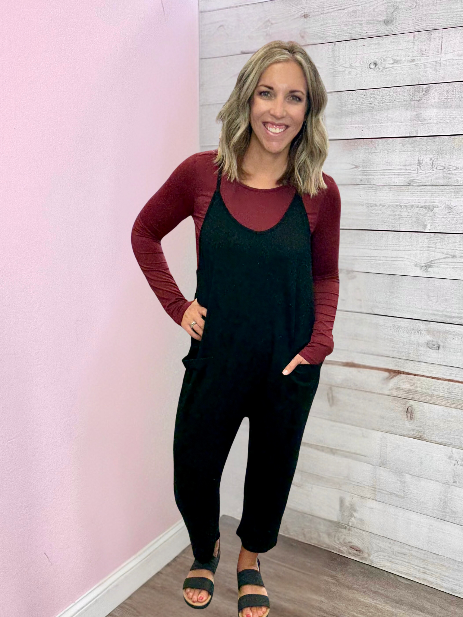 "Thoughts Unfolding" Black Jumpsuit