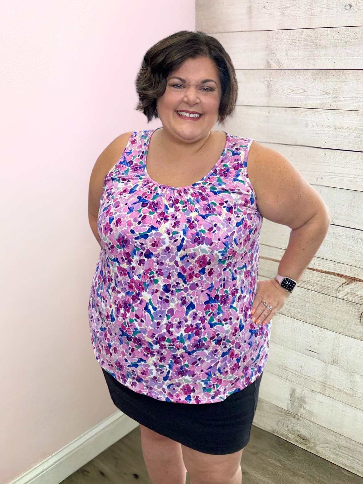 "Garden Party" Purple Floral Top