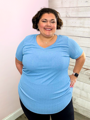 "Everyday Ease" Light Blue Top