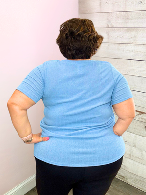"Everyday Ease" Light Blue Top
