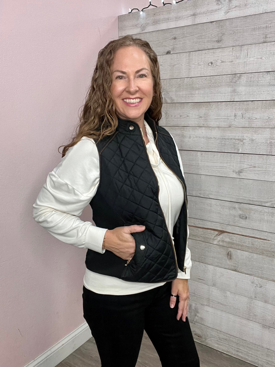 "Casual Fun" Quilted Vest- Black
