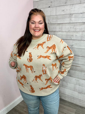 "Ready For An Adventure" Cheetah Print Sweater