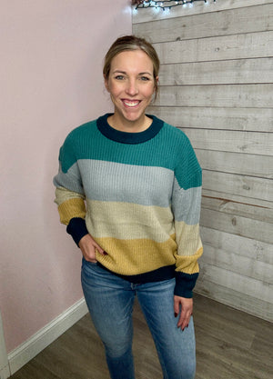 "Trendy Chic" Striped Knit Sweater