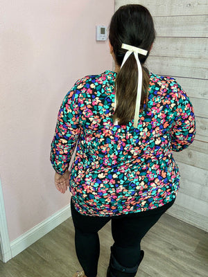 "Can't Lose" Multi-Color Floral Print Lizzy Top