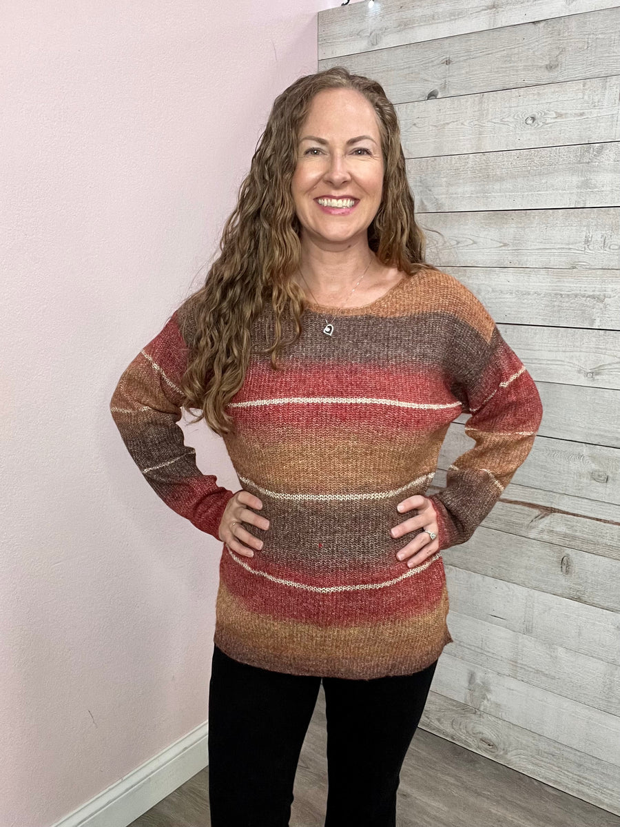 "Glittering Gold" Colorblock Sweater