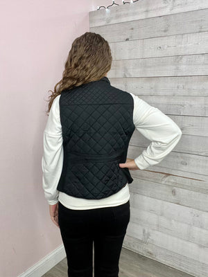 "Casual Fun" Quilted Vest- Black