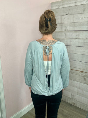 "Can't Miss It" Grey Open Back Top *FINAL SALE*