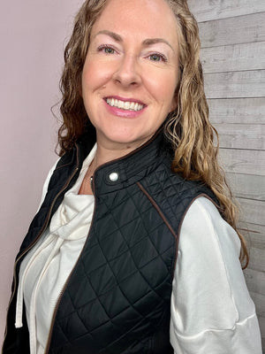 "Casual Fun" Quilted Vest- Black