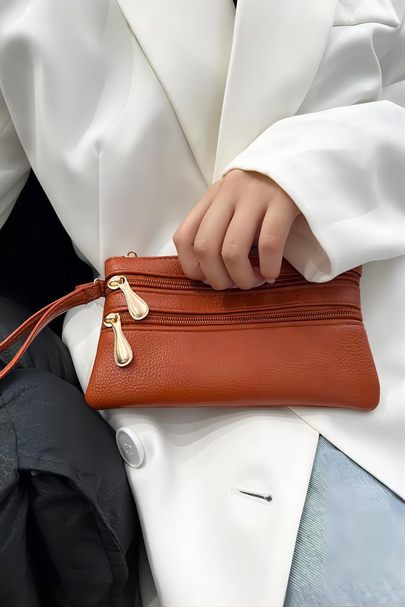 "Taylor"  Triple Zipper Wrist Wallet Clutch