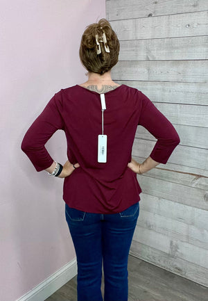 "Fall Essential" Round Neck Top-WIne *FINAL SALE*