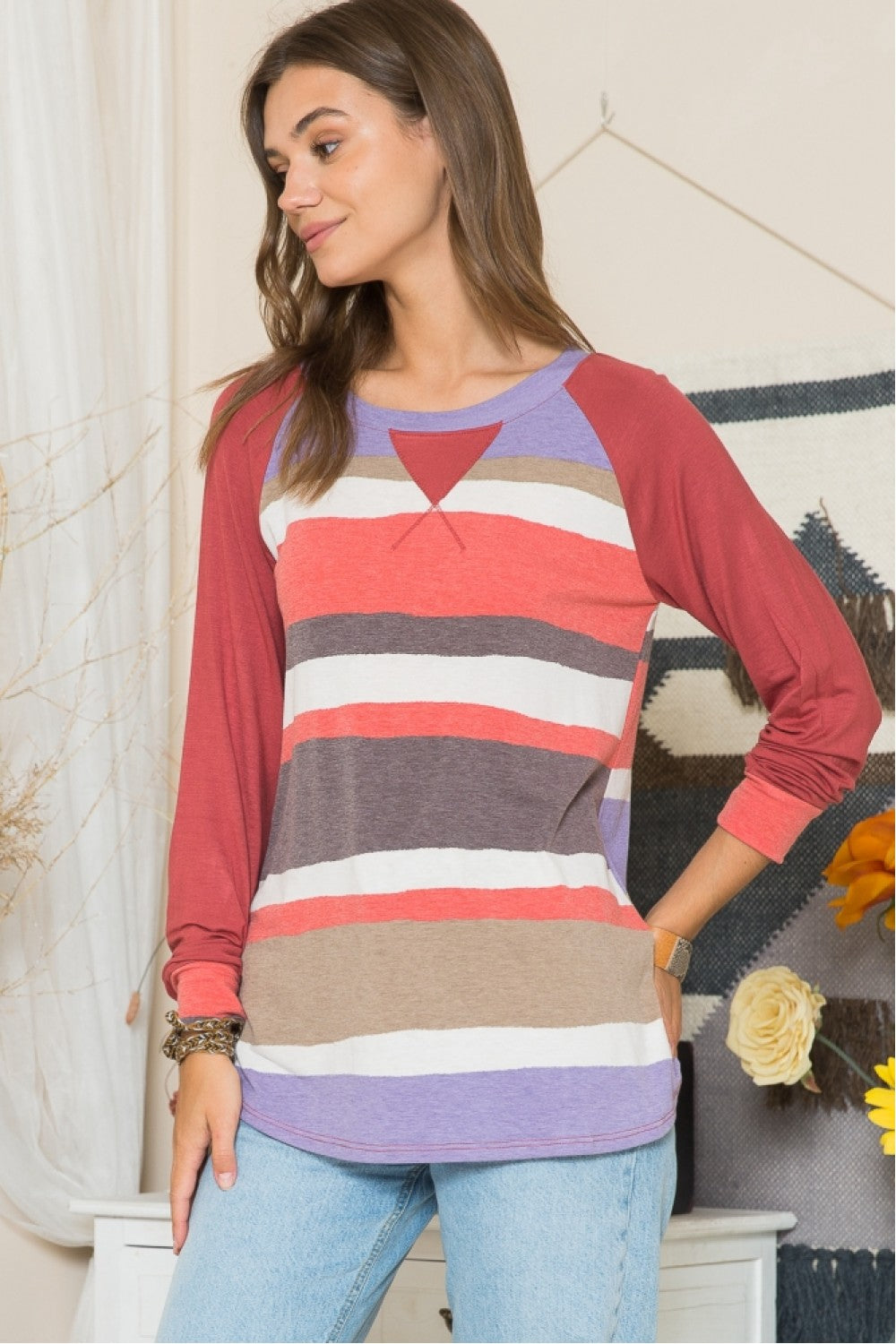 PF "Designated Cutie" Multi-Color Striped Top