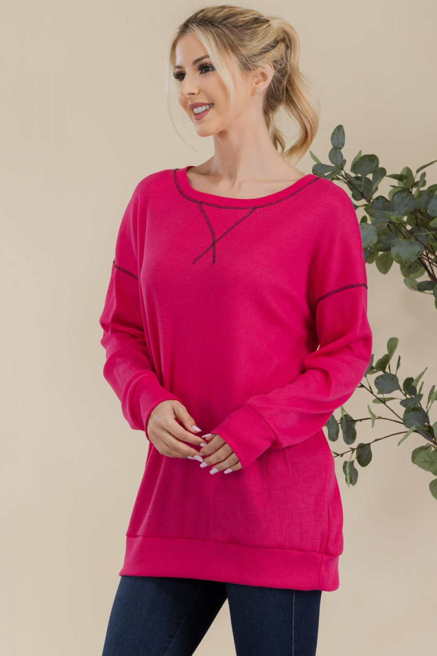PF "Cozy Touch" Thermal Tunic Top- Pink