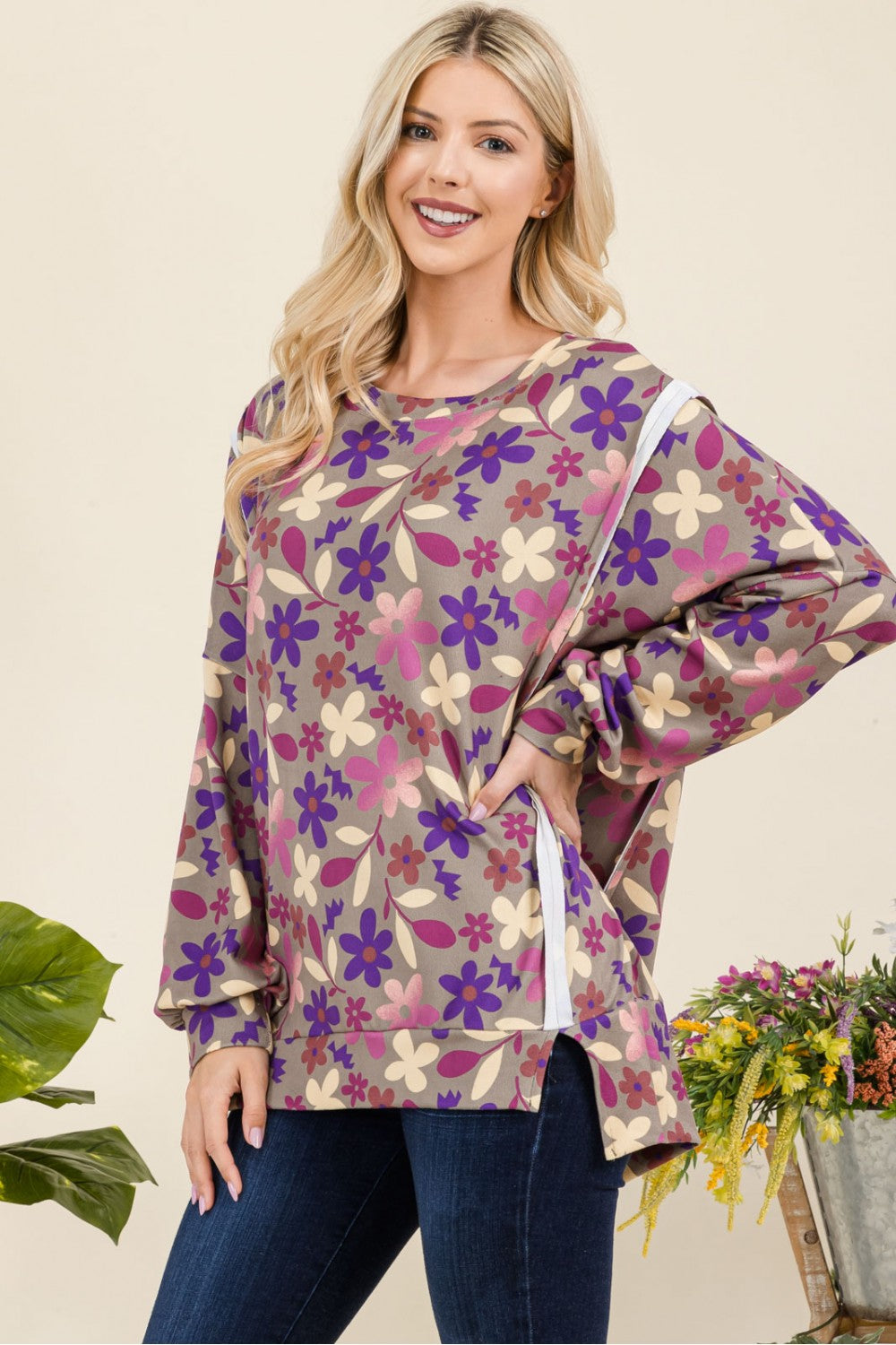 PF "Remember It Well" Floral Print Top