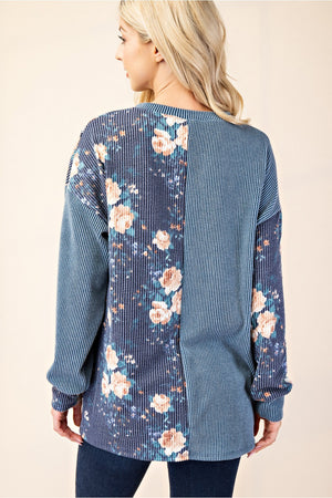 "Wildflower" Floral Contrast Top