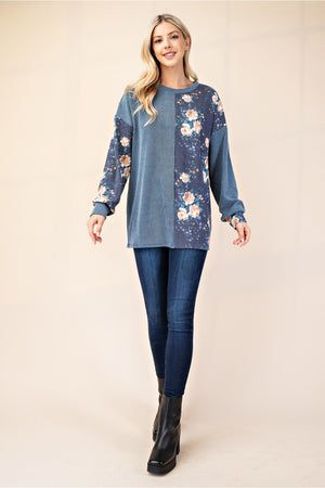 "Wildflower" Floral Contrast Top