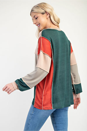 "Autumn Avenue" Colorblock Top