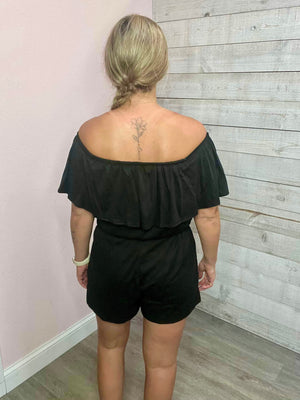 "Social Gathering" Black Romper